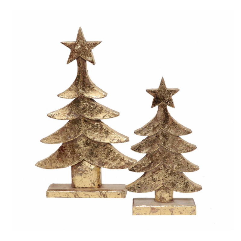 GOOSE ΧΡΙΣΤΟΥΓΕΝΝΙΑΤΙΚΟ ΔΙΑΚΟΣΜΗΤΙΚΟ ΔΕΝΤΡΟ 18x6x31cm ΞΥΛΟ MANGO ΧΡΥΣΟ