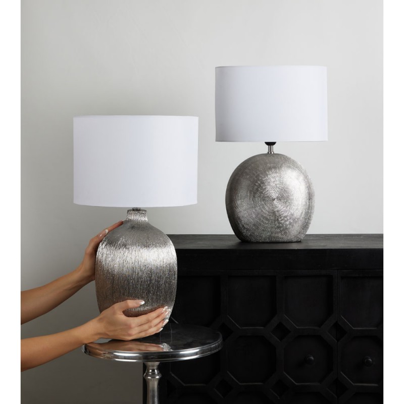 NEJEN ΦΩΤΙΣΤΙΚΟ ΕΠΙΤΡΑΠΕΖΙΟ 32x32x54cm ΚΕΡΑΜΙΚΟ ΑΣΗΜΙ ΥΦΑΣΜΑ ΛΕΥΚΟ