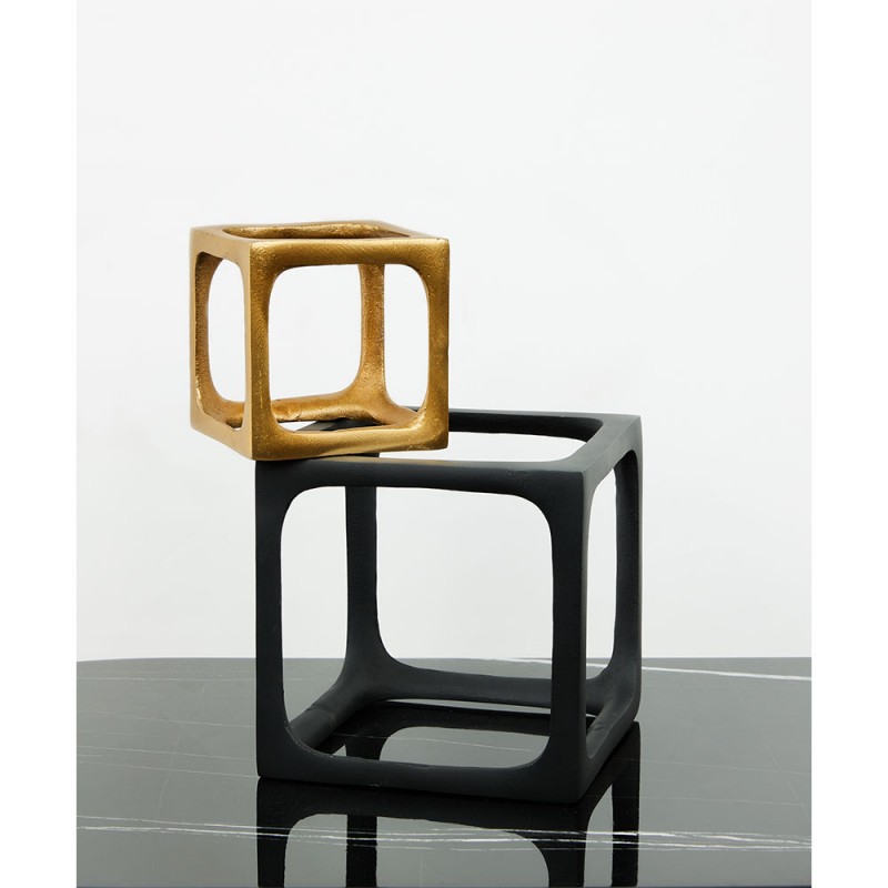 CUBO ΔΙΑΚΟΣΜΗΤΙΚΟ ΚΥΒΟΣ 11x11x11cm ΑΛΟΥΜΙΝΙΟ ΧΡΥΣΟ ROUGH