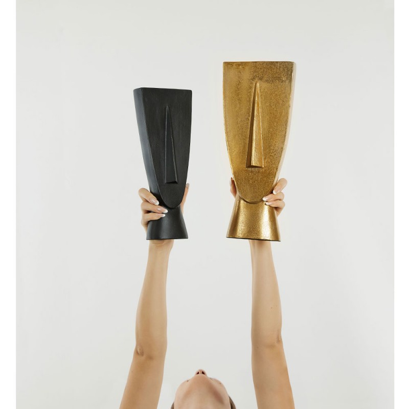 VISO ΒΑΖΟ 16x9x38cm ΑΛΟΥΜΙΝΙΟ ΧΡΥΣΟ ROUGH