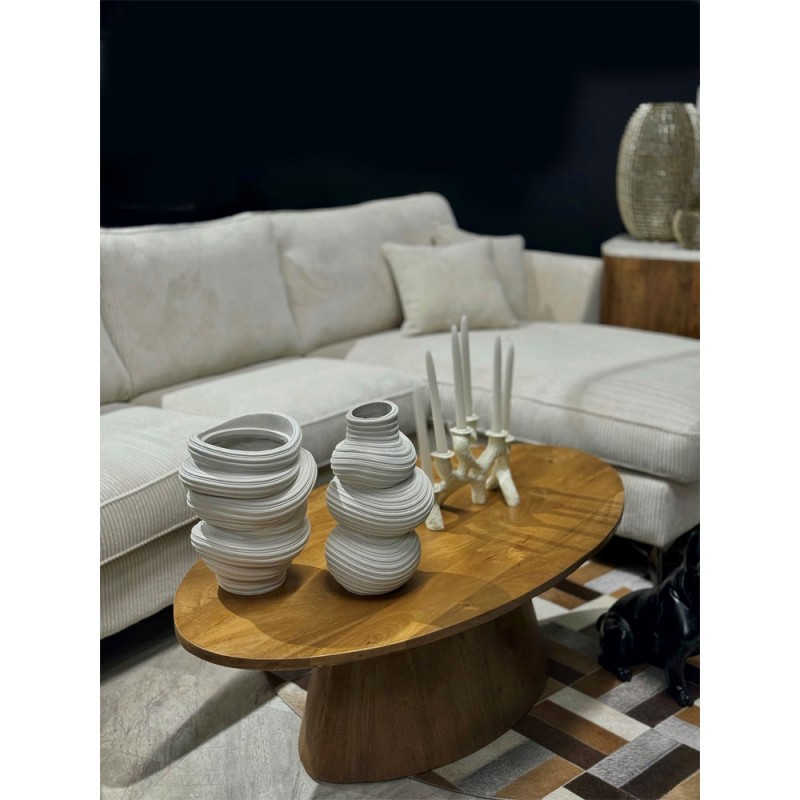 VOTSALO ΒΑΖΟ 22x22x37cm POLYRESIN ΛΕΥΚΟ