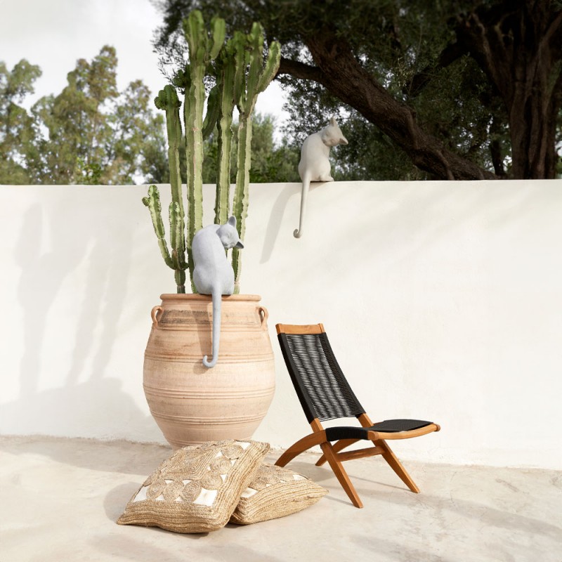 SITTING CAT ΔΙΑΚΟΣΜΗΤΙΚΗ ΓΑΤΑ 34x29x80cm ΤΕΧΝΗΤΗ ΠΕΤΡΑ ΓΚΡΙ ΑΝΟΙΧΤΟ