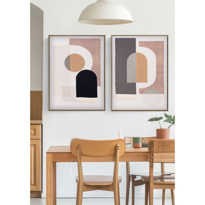 BOHO ART ΠΙΝΑΚΑΣ ΔΙΑΚΟΣΜΗΣΗΣ 60x80x5cm ΚΑΜΒΑΣ ΠΟΛΥΧΡΩΜΟ ΞΥΛΟ ΦΥΣΙΚΟ