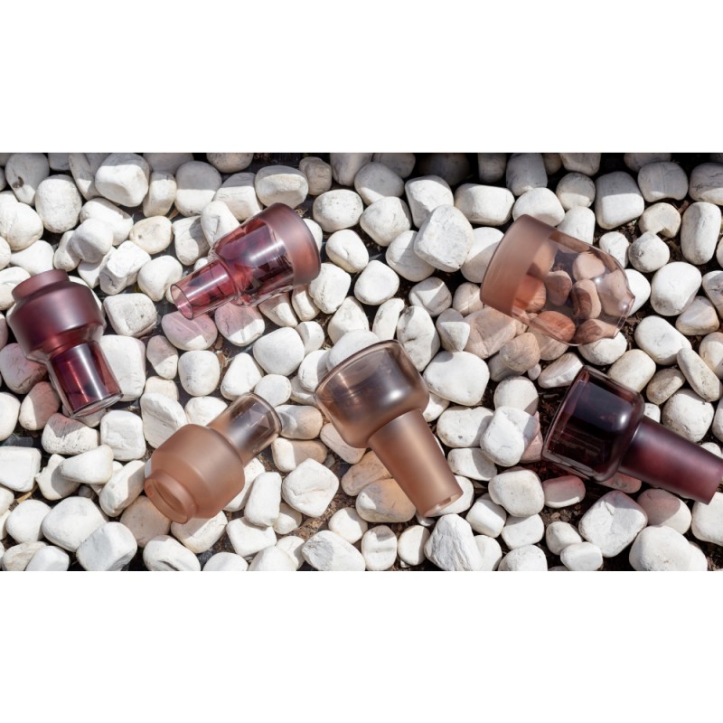 ZEME ΒΑΖΟ 15x15x24cm ΓΥΑΛΙ ΜΠΟΡΝΤΩ