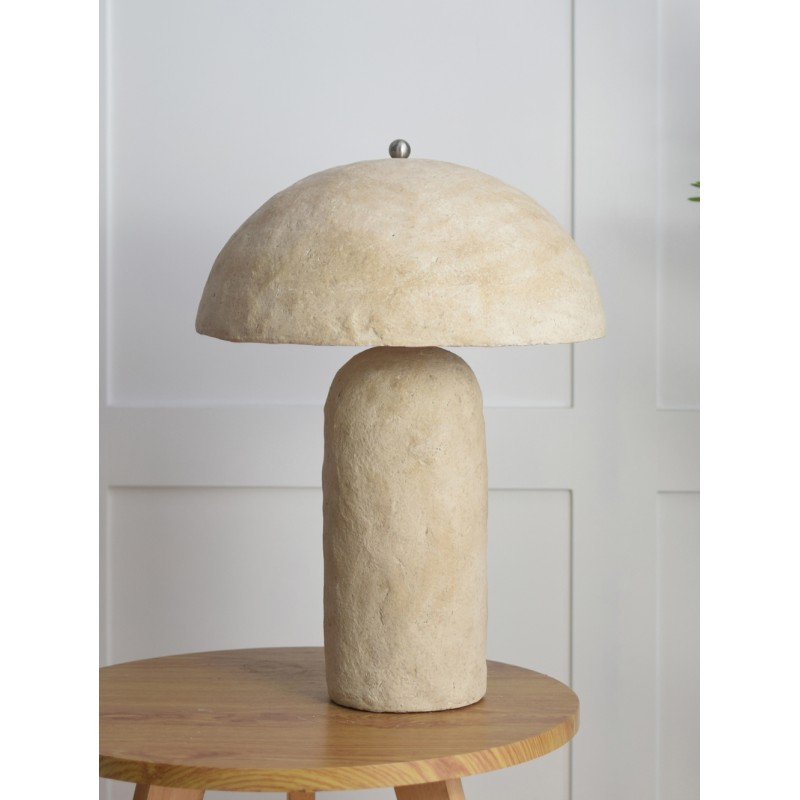 ASHER ΦΩΤΙΣΤΙΚΟ ΕΠΙΤΡΑΠΕΖΙΟ 36x36x50cm PAPER MACHE ΜΠΕΖ