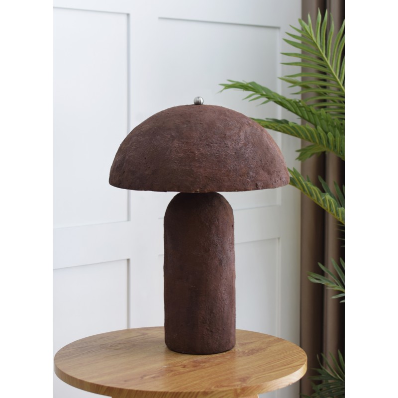 ASHER ΦΩΤΙΣΤΙΚΟ ΕΠΙΤΡΑΠΕΖΙΟ 36x36x50cm PAPER MACHE ΚΑΦΕ