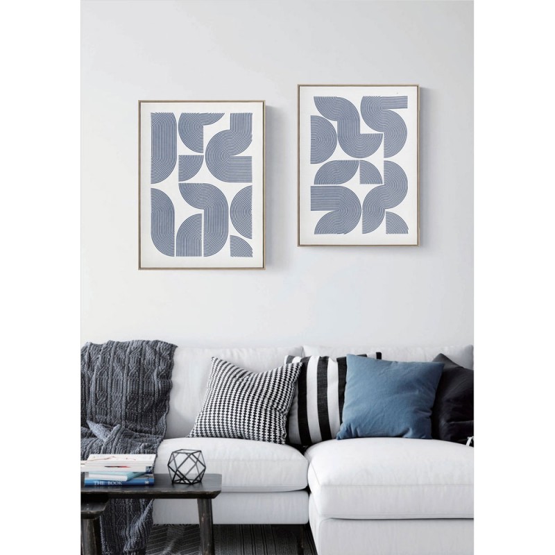 AZURE HEAVEN ΠΙΝΑΚΑΣ ΔΙΑΚΟΣΜΗΣΗΣ 60x80x5cm ΚΑΜΒΑΣ ΛΕΥΚΟ ΜΠΛΕ ΣΚΟΥΡΟ ΞΥΛΟ ΦΥΣΙΚΟ