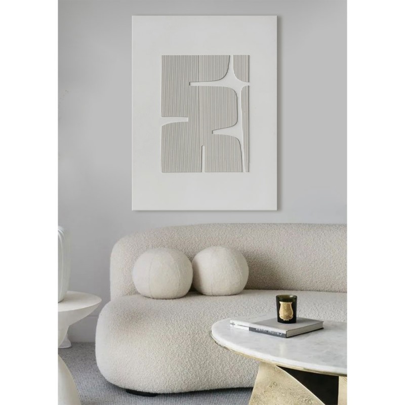 WHITESHADOW ΠΙΝΑΚΑΣ ΔΙΑΚΟΣΜΗΤΙΚΟΣ 75x100x3.8cm ΚΑΜΒΑΣ ΛΕΥΚΟ