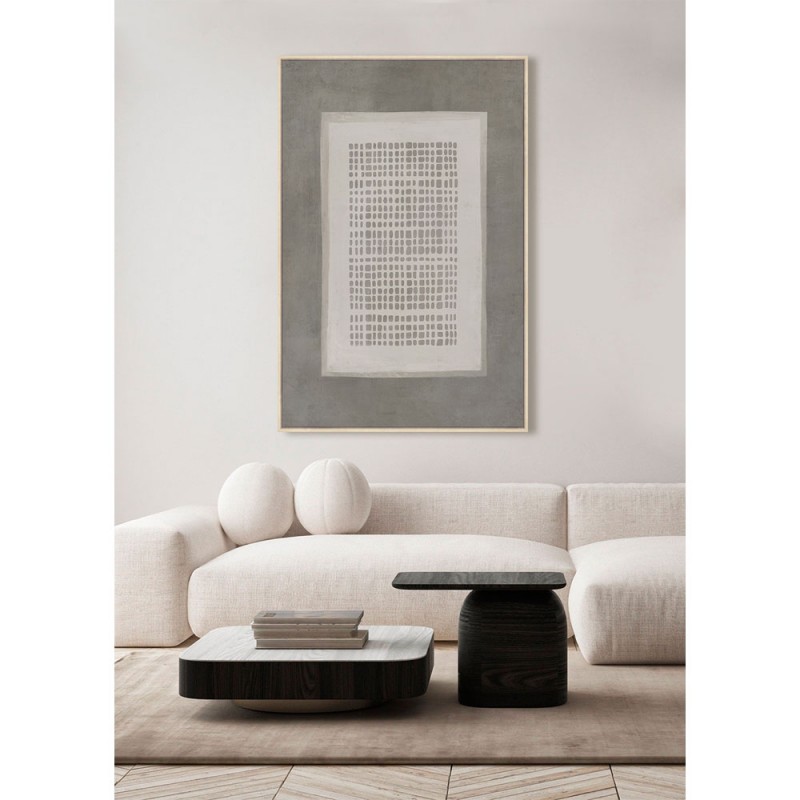 COSMIC GRID ΠΙΝΑΚΑΣ ΔΙΑΚΟΣΜΗΤΙΚΟΣ ΜΕ ΚΟΡΝΙΖΑ 80x120x4cm ΚΑΜΒΑΣ ΓΚΡΙ ΣΚΟΥΡΟ ΜΠΕΖ ΞΥΛΟ