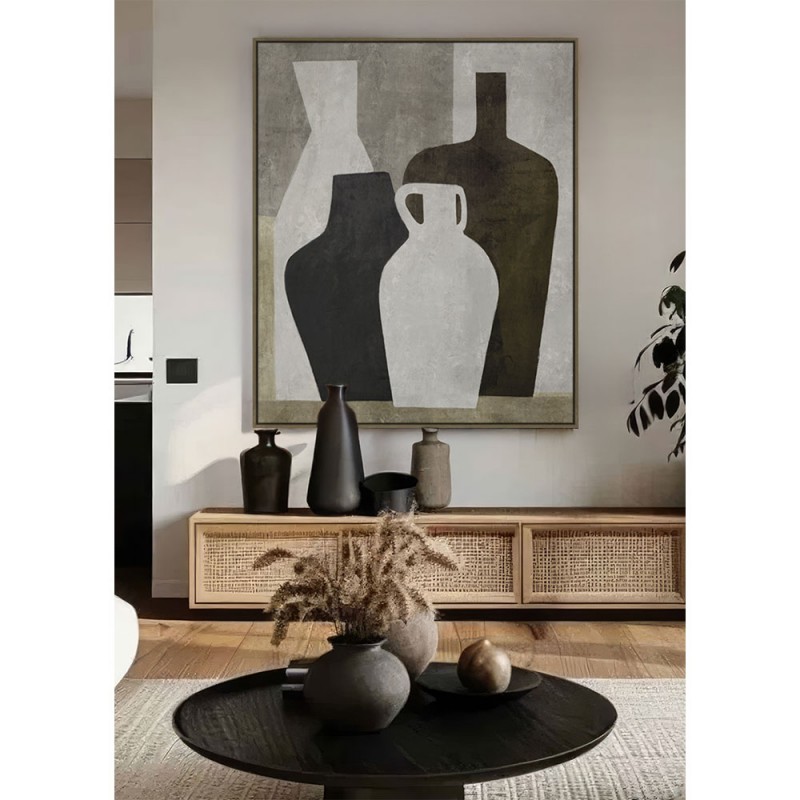 CROCKS ΠΙΝΑΚΑΣ ΔΙΑΚΟΣΜΗΤΙΚΟΣ ΜΕ ΚΟΡΝΙΖΑ 100x120x4cm ΚΑΜΒΑΣ ΠΟΛΥΧΡΩΜΟ ΓΚΡΙ ΞΥΛΟ ΦΥΣΙΚΟ