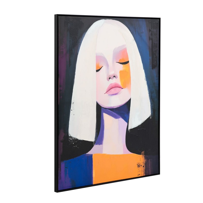 DONNA SOGNA ΠΙΝΑΚΑΣ ΔΙΑΚΟΣΜΗΤΙΚΟΣ ΜΕ ΚΟΡΝΙΖΑ 90x120x4cm ΚΑΜΒΑΣ ΠΟΛΥΧΡΩΜΟ ΞΥΛΟ ΜΑΥΡΟ