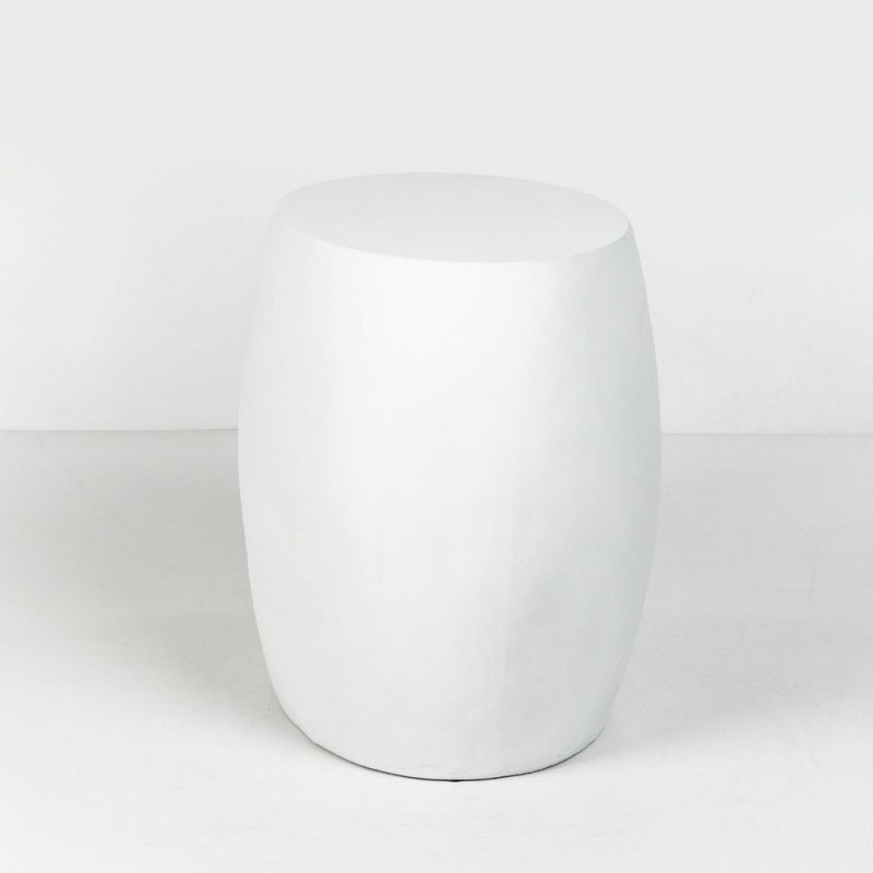 LITHOS OVAL SIDE TABLE ΛΕΥΚΟ 62x43.5x53