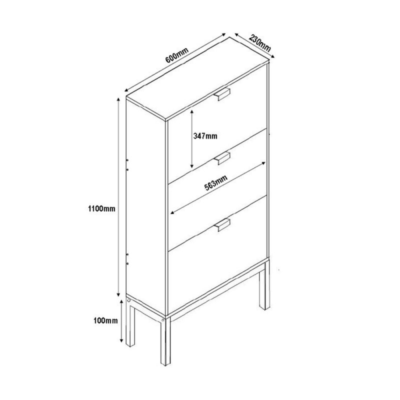 ROMBUS ΠΑΠΟΥΤΣΟΘΗΚΗ 3ΠΟΡΤΕΣ ΜΑΥΡΟ SONOMA ΛΕΥΚΟ ΜΕ PATTERN 60x23xH120cm ROMBUS ΠΑΠΟΥΤΣΟΘΗΚΗ 3ΠΟΡΤΕΣ ΜΑΥΡΟ SONOMA ΛΕΥΚΟ ΜΕ PATTERN 60x23xH120cm