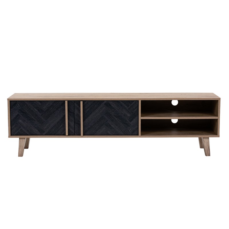 ALBERO TV STAND SONOMA DECAPE ΜΑΥΡΟ ΜΕ PATTERN 160x35xH45cm