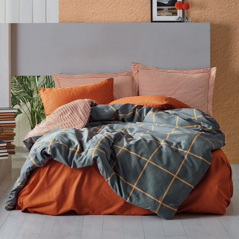 Σετ Παπλωματοθήκη Stark Cotton Box 4 Τμχ Διπλή (200X220) Χρώμα Cinnamon - Μπλε Σετ Παπλωματοθήκη Stark Cotton Box 4 Τμχ Διπλή (200X220) Χρώμα Cinnamon - Μπλε