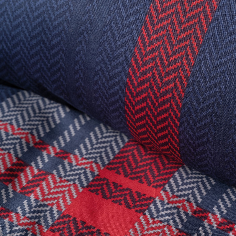 Σετ Παπλωματοθήκη Abel Cotton Box 4 Τμχ Διπλή (200X220) Χρώμα Σκούρο Μπλε - Κόκκινο