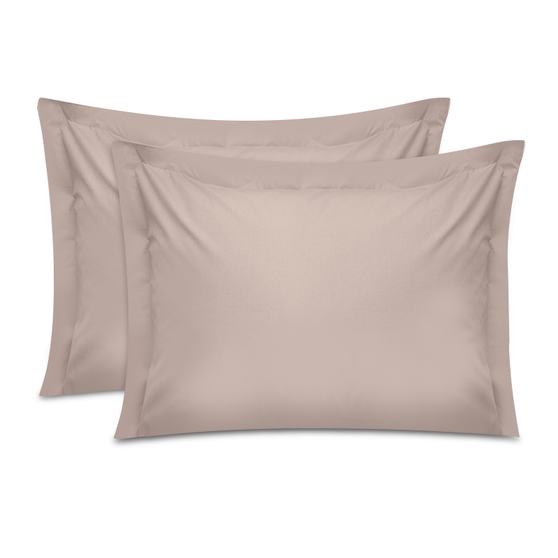 Μαξιλαροθήκες Ύπνου Tonne Cotton Box Σετ 2 Τμχ Χρώμα Μπεζ 50X70+5Εκ.