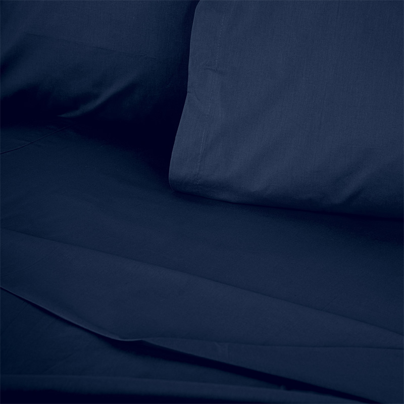 Σεντόνι Tonne Cotton Box Διπλό (240X260) Χρώμα Σκούρο Μπλε