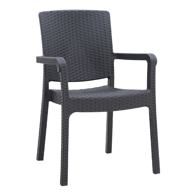 Πολυθρόνα Κήπου Πολυπροπυλενίου Με Πλέξη Ραττάν Χρώμα Μαύρο 56X60X86,5Εκ.