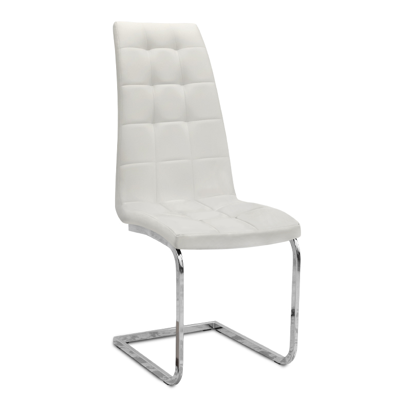 Καρέκλα Τραπεζαρίας Vela Megapap Λευκό Pu - Μεταλλική Βάση Χρωμίου 41X61X107Εκ.