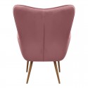 Πολυθρόνα - Μπερζέρα Με Υποπόδιο Lily Megapap Σάπιο Μήλο Βελούδο - Μεταλλικό Πόδι Χρώμα Φυσικό 70X62X98Εκ.