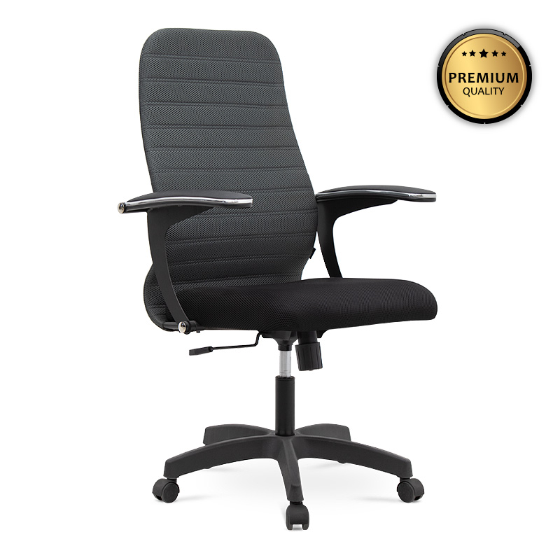 Καρέκλα Γραφείου Melani Megapap Με Διπλό Ύφασμα Mesh Σε Χρώμα Γκρι - Μαύρο 66,5X70X102/112Εκ.