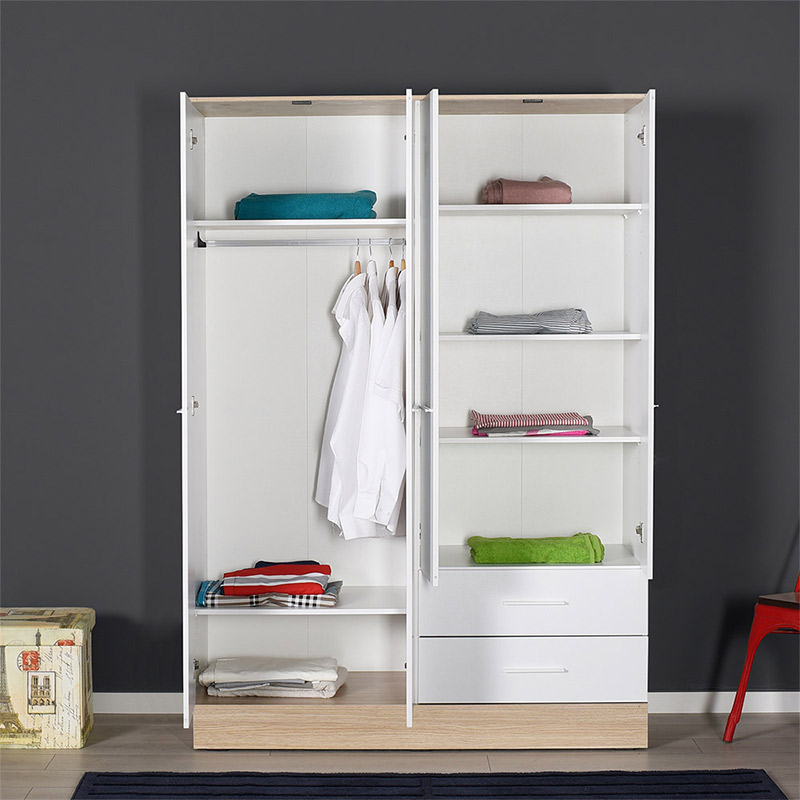 Ντουλάπα Ρούχων Base Megapap Τετράφυλλη Σε Χρώμα Λευκό - Sonoma 137X52X198Εκ. Ντουλάπα Ρούχων Base Megapap Τετράφυλλη Σε Χρώμα Λευκό - Sonoma 137X52X198Εκ.