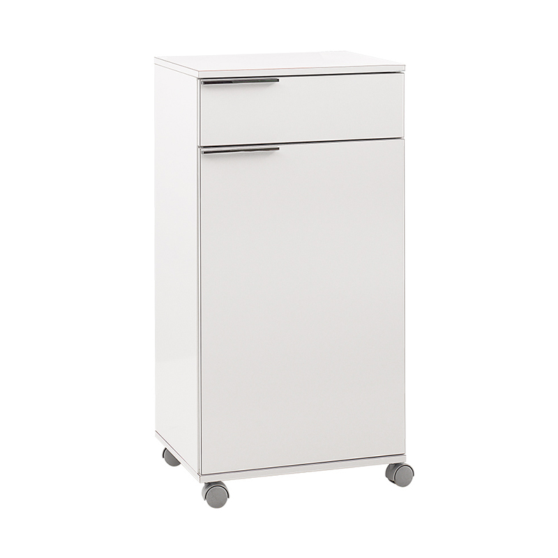 Ντουλάπι Diamond Megapap Τροχήλατο Σε Χρώμα Λευκό 50X40X100Εκ.