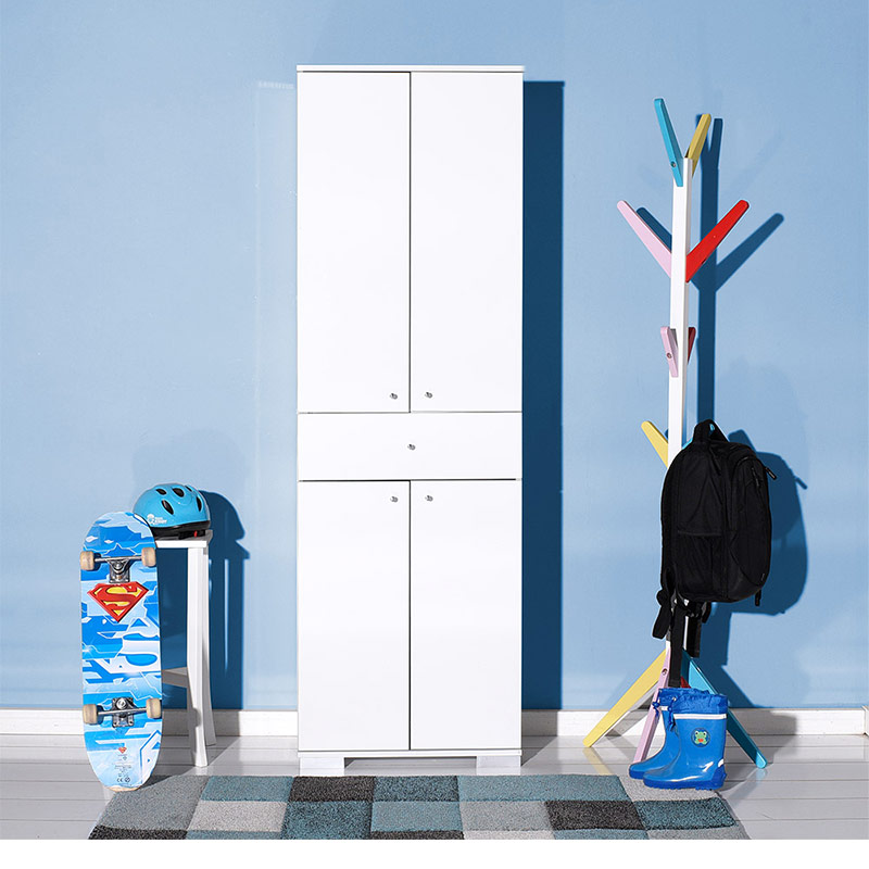 Ντουλάπα Ρούχων Diamond Megapap Δίφυλλη Σε Χρώμα Λευκό 60X40X187Εκ.