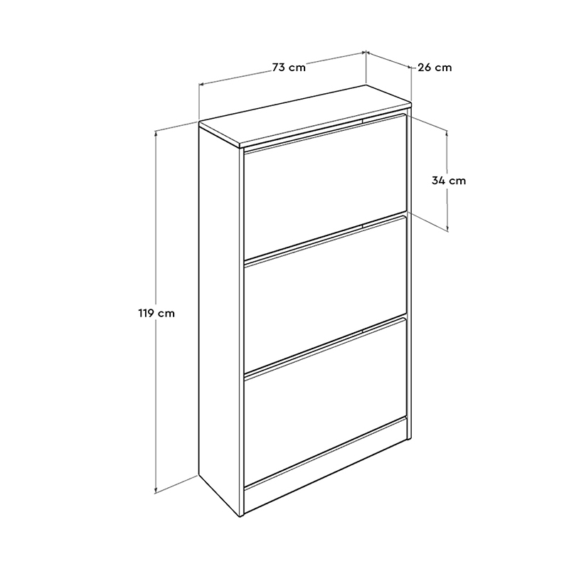 Παπουτσοθήκη Flat Duo Megapap 18 Ζεύγων Σε Χρώμα Λευκό 73X26X119Εκ.