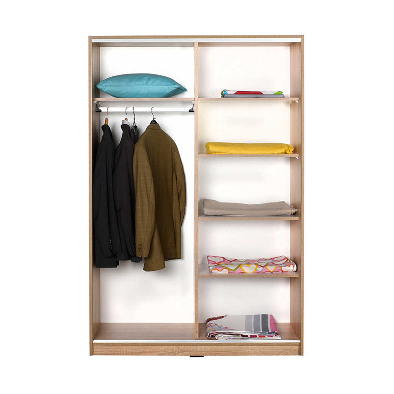 Ντουλάπα Ρούχων Slide Megapap Συρόμενη Με Καθρέφτη Σε Χρώμα Sonoma 120X52X182Εκ.