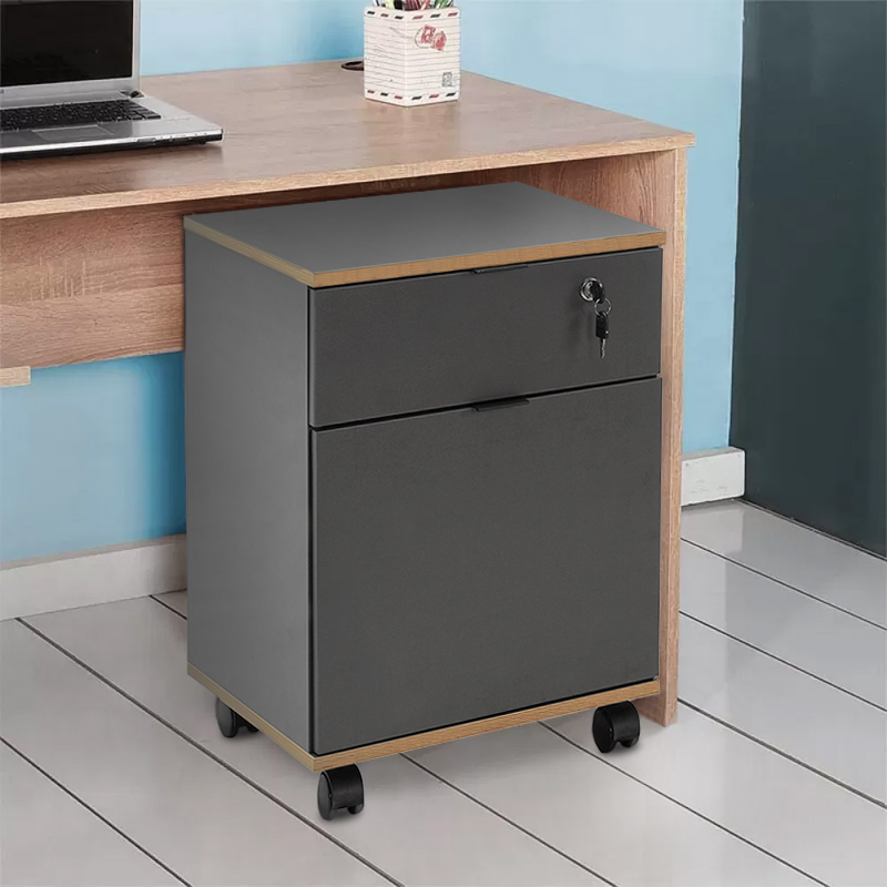 Συρταριέρα Γραφείου Rio Megapap Τροχήλατη Σε Χρώμα Ανθρακί 41X45X61Εκ.