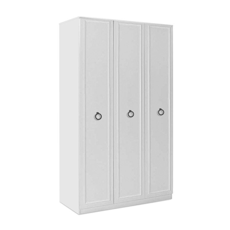 Ντουλάπα Ρούχων Hampton Megapap Τρίφυλλη Χρώμα Λευκό 103X52X185Εκ.