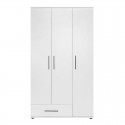 Ντουλάπα Ρούχων Bianco Megapap Τρίφυλλη Χρώμα Λευκό 103X52X187Εκ.
