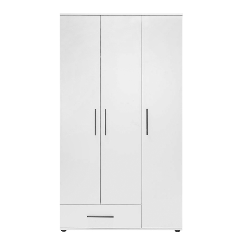 Ντουλάπα Ρούχων Bianco Megapap Τρίφυλλη Χρώμα Λευκό 103X52X187Εκ.