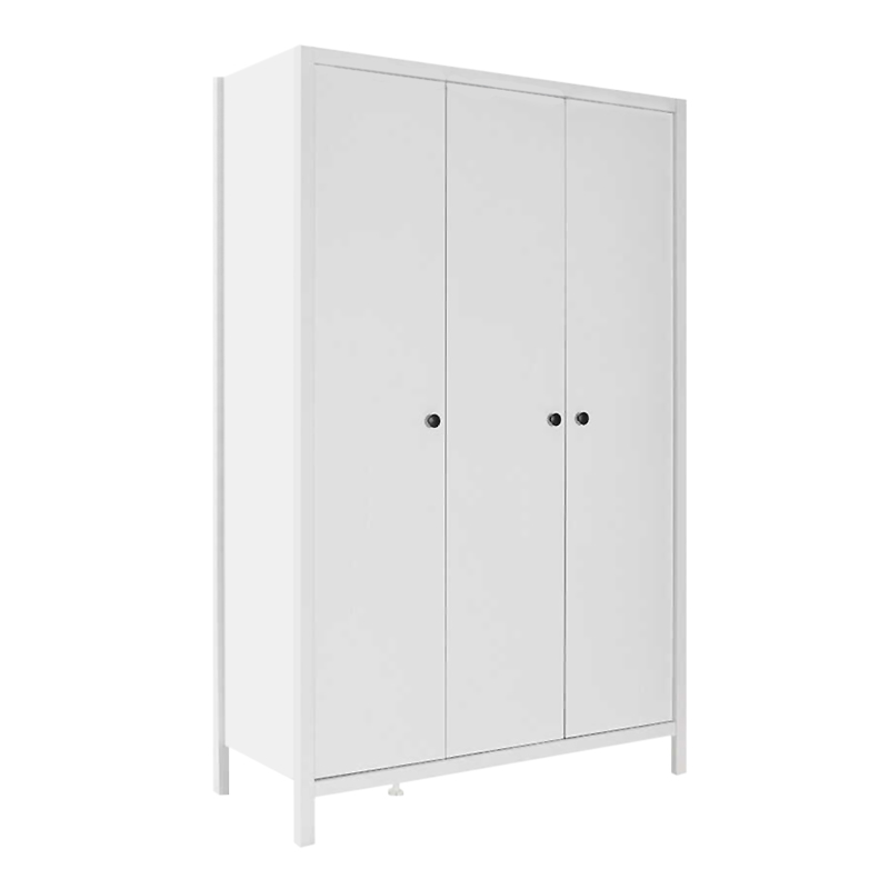 Ντουλάπα Ρούχων French Megapap Τρίφυλλη Χρώμα Λευκό 125X54X196Εκ.