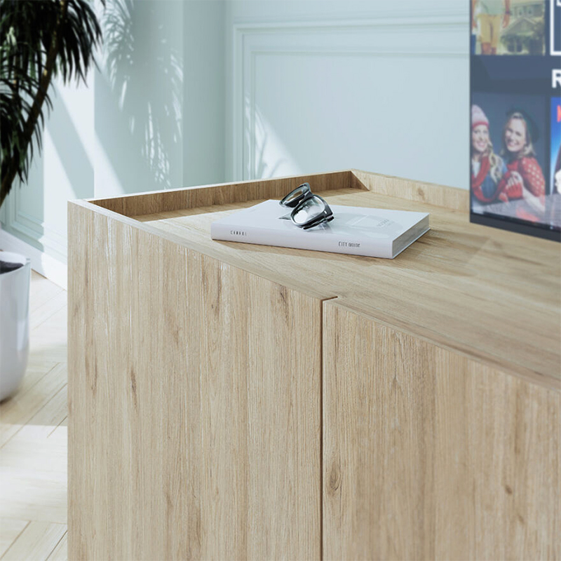 Έπιπλο Τηλεόρασης Luna Megapap Χρώμα Oak 180X41X62Εκ.