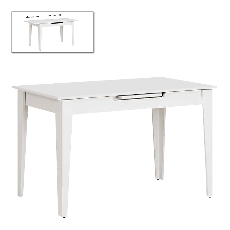 Τραπέζι Trendline Megapap Επεκτεινόμενο Χρώμα Λευκό 120/150X70X75Εκ.