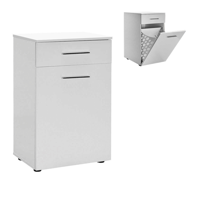 Ντουλάπι - Καλάθι Απλύτων Diamond Megapap Χρώμα Λευκό Gloss 52X38X83Εκ.