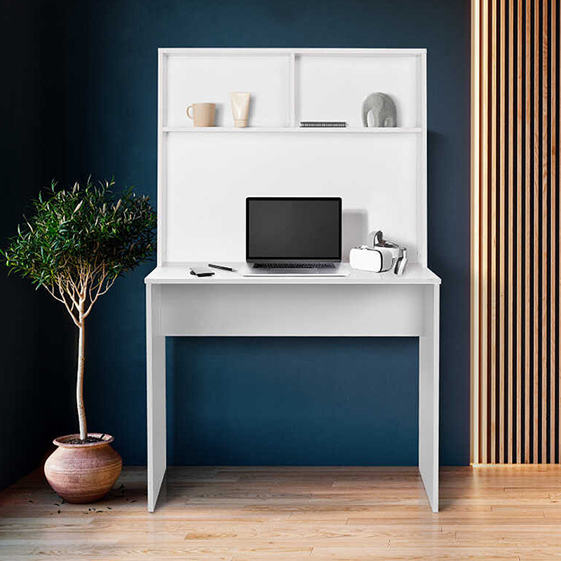 Γραφείο Εργασίας Trendline Megapap Χρώμα Λευκό 90X52X148Εκ.