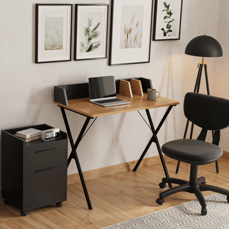 Συρταριέρα Γραφείου Gamer Megapap Τροχήλατη Με Κλειδαριά Χρώμα Μαύρο 40X40X56Εκ.