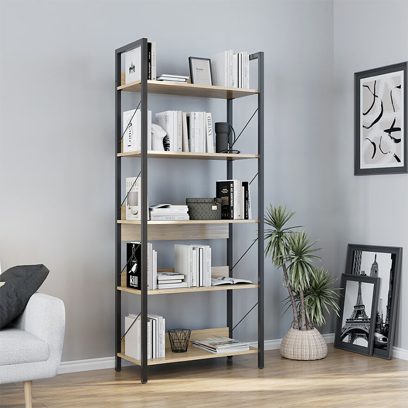 Βιβλιοθήκη Connect Megapap Χρώμα Florida Oak 73X35X172Εκ.