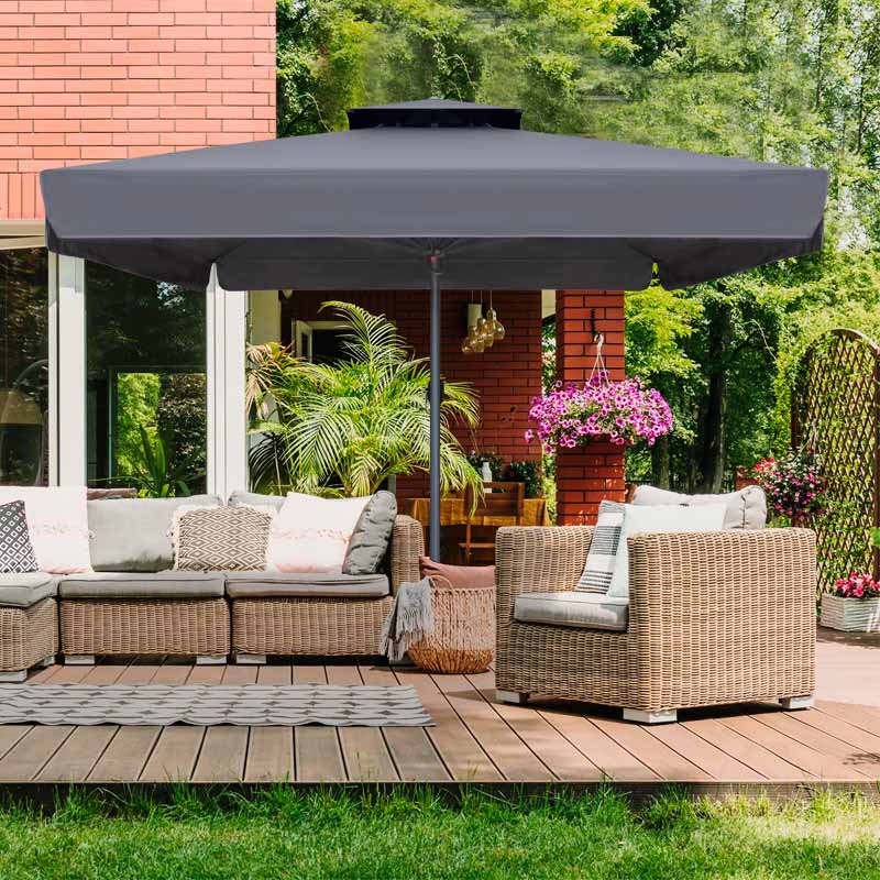 Ομπρέλα Επαγγελματική Juno Megapap Τηλεσκοπική Αλουμινίου Χρώμα Ανθρακί 4X4M.