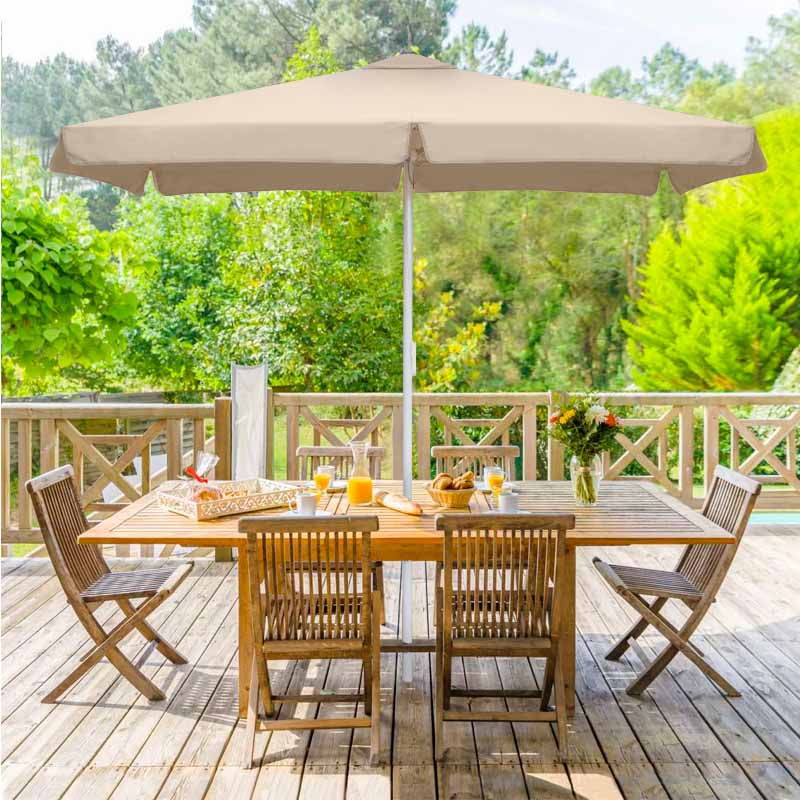 Ομπρέλα Κήπου Zola Megapap Αλουμινίου Χρώμα Εκρού 2X3M.