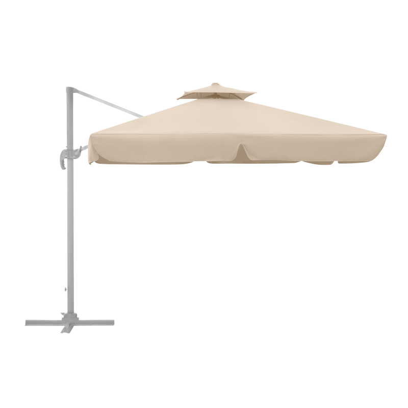 Ομπρέλα Κρεμαστή Επαγγελματική Pearl Megapap Τηλεσκοπική Αλουμινίου Χρώμα Εκρού 3X3M.