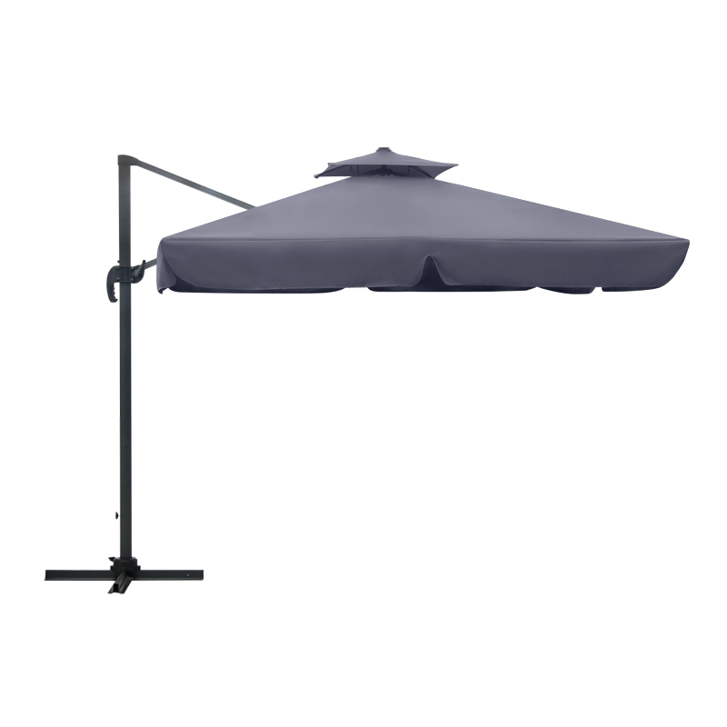 Ομπρέλα Κρεμαστή Επαγγελματική Pearl Megapap Τηλεσκοπική Αλουμινίου Χρώμα Ανθρακί 3X3M.