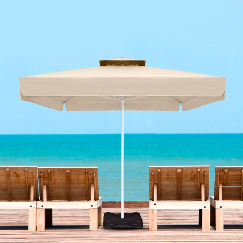 Ομπρέλα Επαγγελματική Juno Megapap Τηλεσκοπική Αλουμινίου Χρώμα Εκρού 3,5X3,5M.