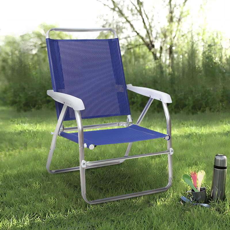 Καρεκλάκι Παραλίας Alu Megapap Αλουμινίου Χρώμα Μπλε 54X52X80Εκ.