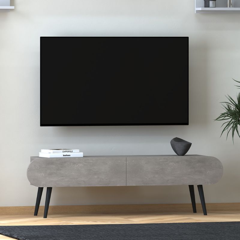 Έπιπλο Τηλεόρασης Lotus Megapap Χρώμα Γκρι Ρετρό 120X30X40Εκ.