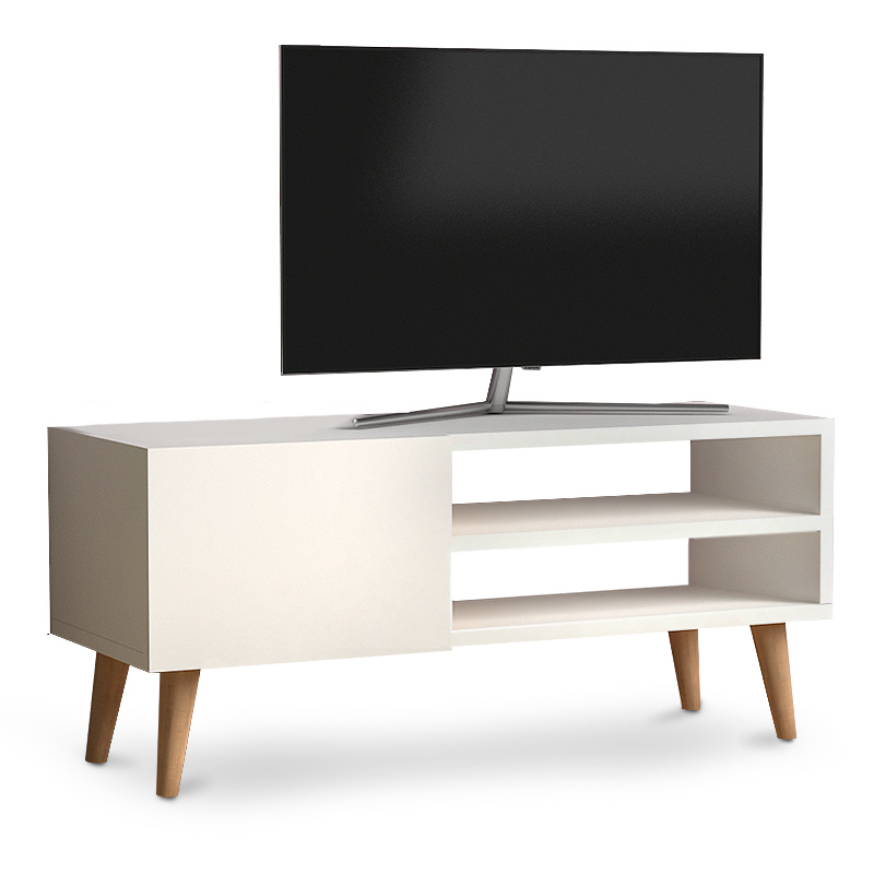 Έπιπλο Τηλεόρασης Porto Megapap Από Μελαμίνη Χρώμα Λευκό 90X30X40Εκ.